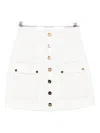 Elisabetta Franchi Flap-pocket Mini Skirt In White
