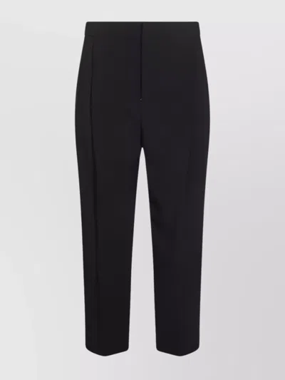 Elisabetta Franchi Flap Pockets High Waist Pleated Trousers In Black