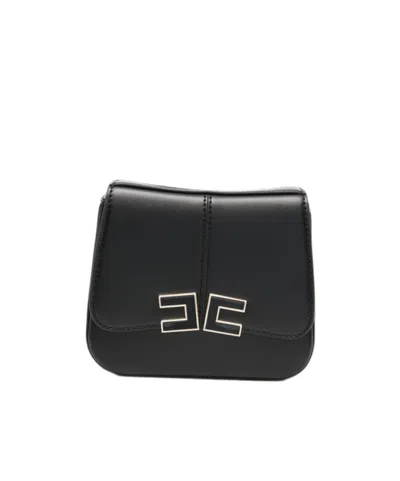 Elisabetta Franchi Flap Shoulder Bag In Black