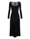 Elisabetta Franchi Flared Black Evening Dress With Fitted Bodice