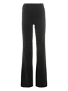 Elisabetta Franchi Flared Black Trousers With Tailored Silhouette In Animal Print