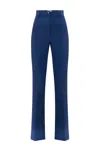 Elisabetta Franchi Flared Blue Trousers With High Waist In Blue