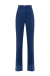 Elisabetta Franchi Flared Blue Trousers With High Waist In Multi