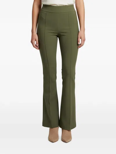Pre-owned Elisabetta Franchi Flared Crepe Trousers In Green