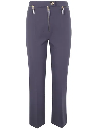 Elisabetta Franchi Flared Cropped Trousers In Black
