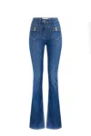 Elisabetta Franchi Flared High-waisted Denim Jeans In Blue