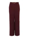 Elisabetta Franchi Red Wide-leg Trousers With High Waist In White