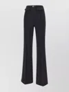 Elisabetta Franchi Flared Leg Crepe Pants Front Flaps