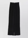 Elisabetta Franchi Black Trousers With Pleated Details In Fabric Woman In Black