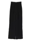Elisabetta Franchi Black Trousers With Pleated Details In Fabric Woman In Black