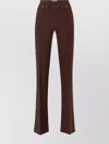 Elisabetta Franchi Flared Leg Trousers Gold-tone Buttons In Burgundy