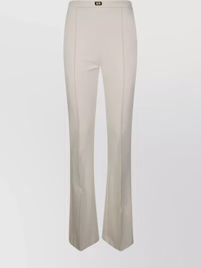 Elisabetta Franchi Flared Leg Trousers Gold-tone Hardware In Neutral