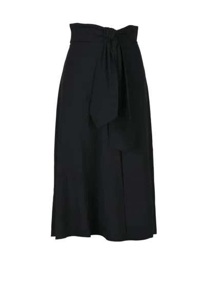 Elisabetta Franchi Flared Midi Skirt - Black