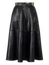 Elisabetta Franchi Flared Midi Skirt With High Waist In Black