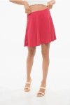 Elisabetta Franchi Flared Miniskirt With Tied Detail In Red