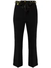 Elisabetta Franchi Belted Bootcut Trousers In Black