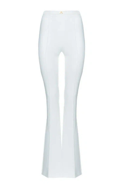 Elisabetta Franchi Flared Pants With Logo Plate