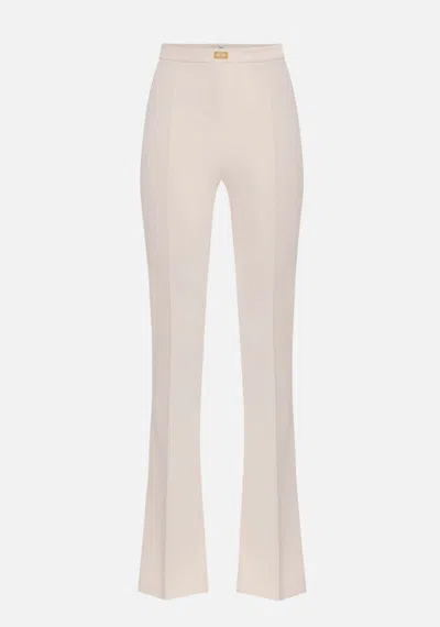 Elisabetta Franchi Flared Pants With Logo Plate