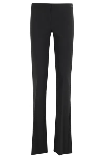 ELISABETTA FRANCHI FLARED TAILORED PANTS WITH FRONT PLEATS