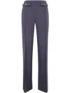 Elisabetta Franchi Trousers With Logo Buttons In Gray