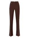 Elisabetta Franchi Flared Leg Trousers Gold-tone Buttons In Brown