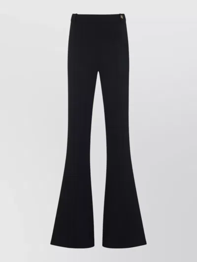 Elisabetta Franchi Flared Trousers Belt Loops Gold Tone Hardware In Black