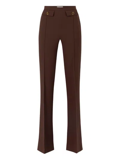 Elisabetta Franchi Flared Trousers In Brown