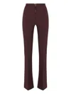 Elisabetta Franchi Flared Brown Trousers With High Waist In Purple