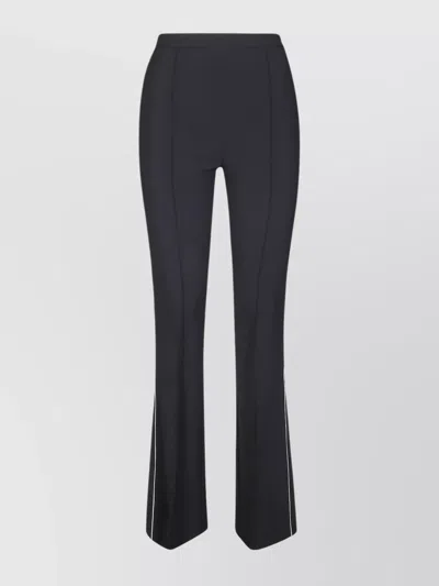 Elisabetta Franchi Flared Trousers With Back Pockets And Contrast Piping In Schwarz