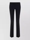 Elisabetta Franchi Flared Trousers With Button Detail And Ribbed Texture In Black