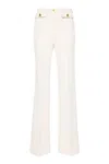 Elisabetta Franchi Flared Trousers With High Waist In White