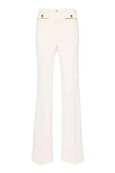 Elisabetta Franchi Flared Trousers With High Waist In White