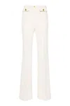 Elisabetta Franchi Flared Trousers With High Waist In White