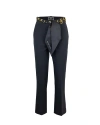 ELISABETTA FRANCHI FLARED TROUSERS WITH SCARF BELT