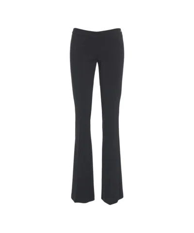 Elisabetta Franchi Flared Wide-leg Trousers With Streamlined Design In Black