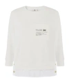Elisabetta Franchi Fleece Top With Details In Poplin Fabric Clothing In White