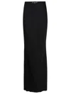 Elisabetta Franchi Slit Waist Maxi Skirt With Metal Detail In Black