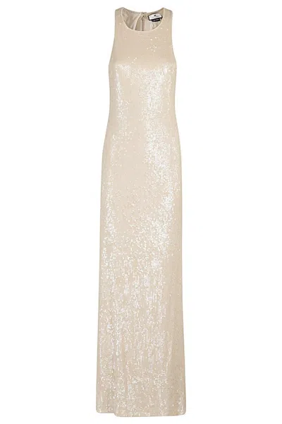 Elisabetta Franchi Floor-length Nude Dress In Nudo