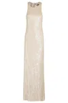 Elisabetta Franchi Women's Beige Sequin Straps Dress In Neutrals