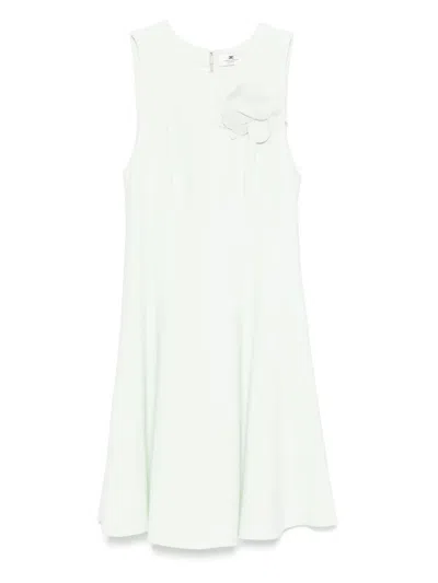 ELISABETTA FRANCHI FLORAL-APPLIQUÉ CREPE MINI DRESS