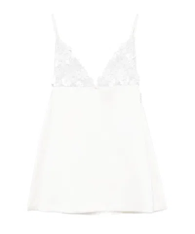 Elisabetta Franchi Floral-applique Dress In White