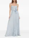 Elisabetta Franchi Maxi Dress With Sweetheart Neckline In Blue