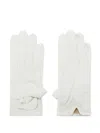 Elisabetta Franchi Floral-appliqué Leather Gloves In 中性色