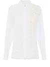 Elisabetta Franchi Floral-appliqué Shirt In 白色