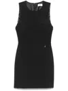Elisabetta Franchi Floral-charm Crepe Mini Dress In Black