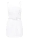 Elisabetta Franchi Floral-embellished Belted Dress In White