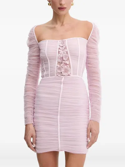 Elisabetta Franchi Floral-embellished Dress In Pink