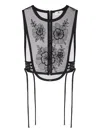 Elisabetta Franchi Floral-embroidered Lace Top In Black