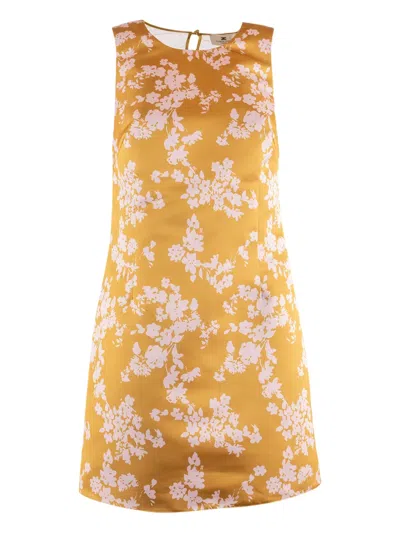ELISABETTA FRANCHI FLORAL-EMBROIDERED MINI DRESS