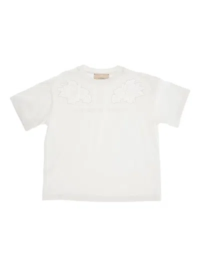Elisabetta Franchi Floral-embroidered T-shirt In White